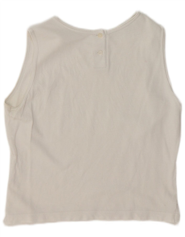 LACOSTE Womens Crop Vest Top Size 40 Medium White Cotton