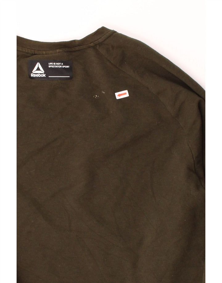 REEBOK Mens Sweatshirt Jumper 2XL Khaki Cotton Vintage Reebok and Second-Hand Reebok from Messina Hembry 