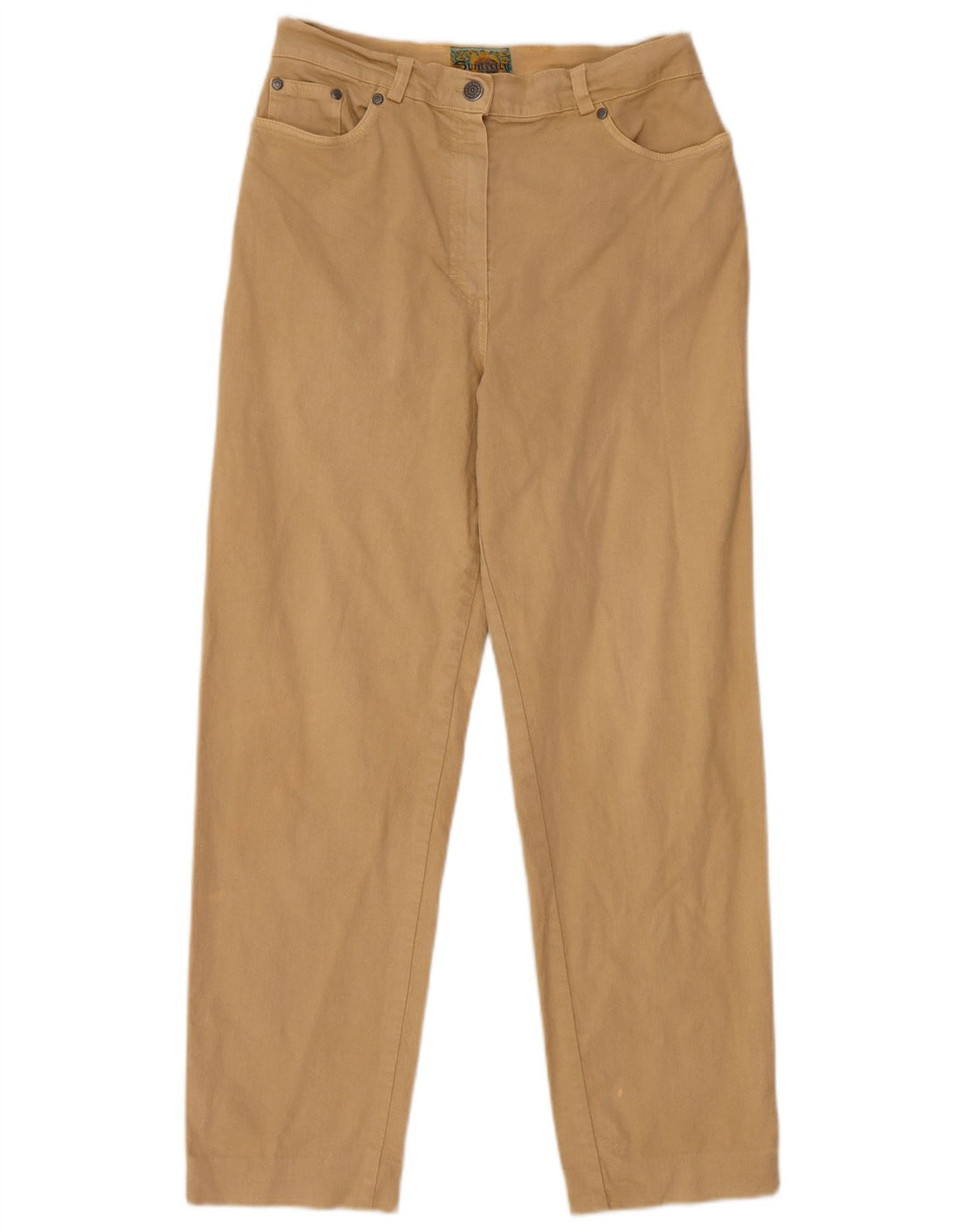 Vintage ženske ravne ležerne hlače IT 46 Large W28 L27 Bež pamuk