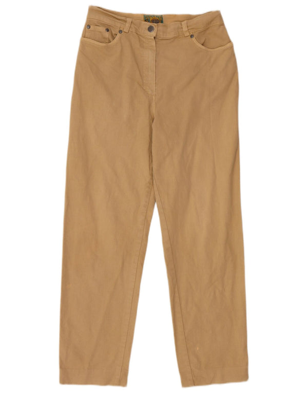Vintage ženske ravne ležerne hlače IT 46 Large W28 L27 Bež pamuk