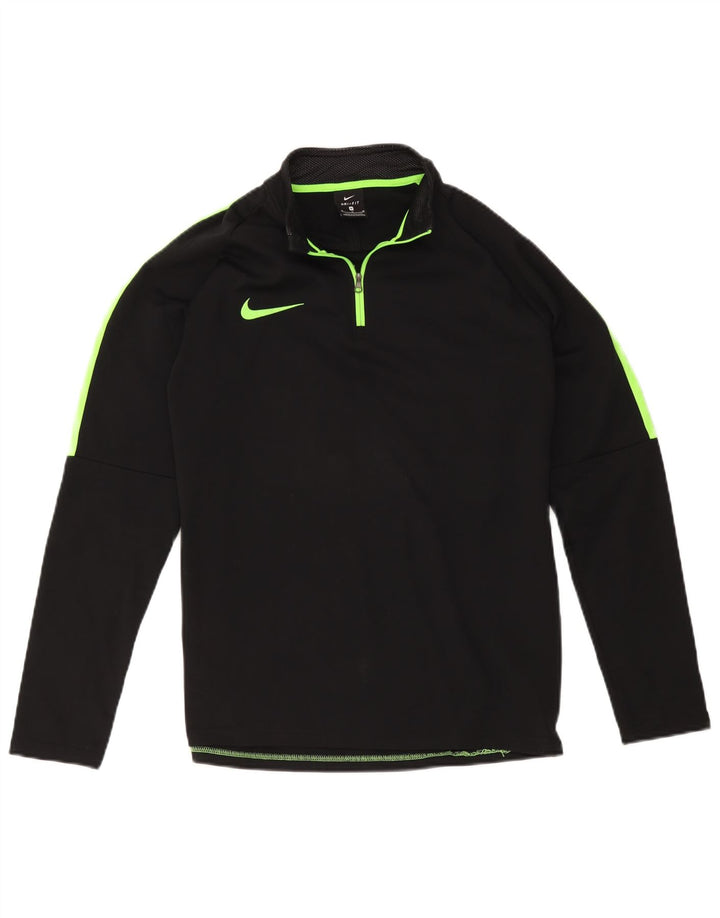 Nike Dri Fit majica s izrezom na patent i gornji dio trenirke srednje crne boje
