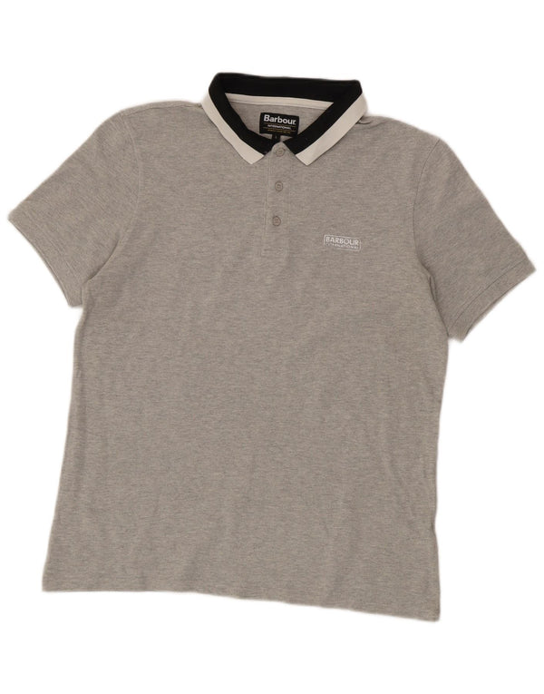 Barbour muška polo majica Large Grey Colourblock Pamuk