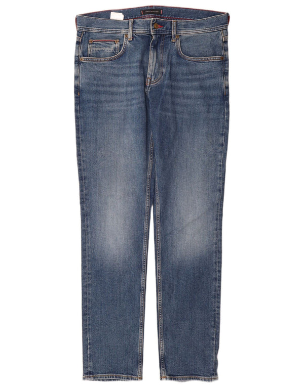 Tommy Hilfiger Mens Denton Straight Jeans W32 L32 Plavi pamuk