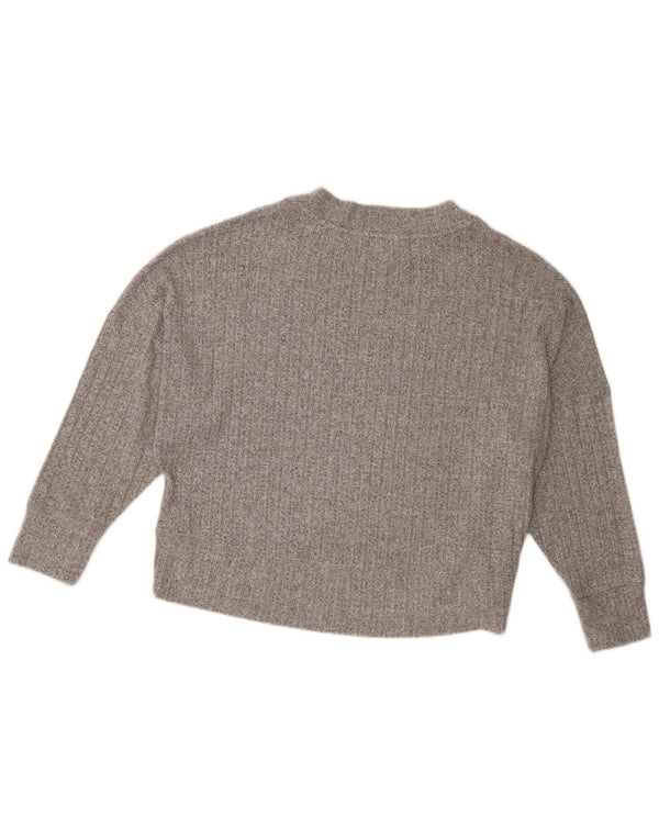 Marks & Spencer ženski džemper s okruglim izrezom UK 10 Small Grey Flected