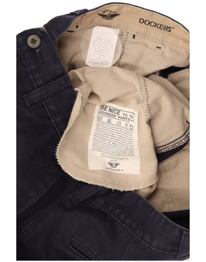 DOCKERS Muške chino hlače širokog kroja W33 L30 tamnoplavi pamuk