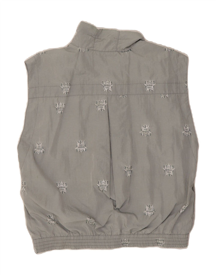 WILSON Mens Graphic Gilet IT 50 Large Grey Polyester Vintage Wilson and Second-Hand Wilson from Messina Hembry 