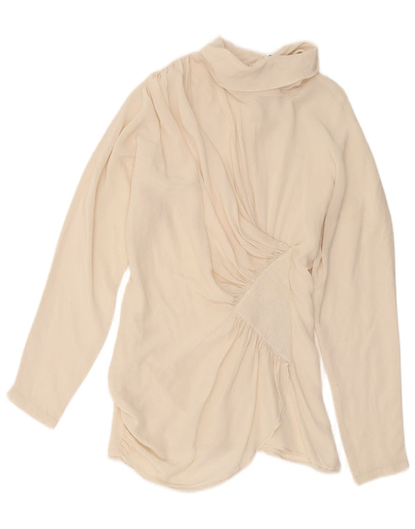 Pancaldi & B gornji dio ženske bluze UK 10 Small Off White Silk
