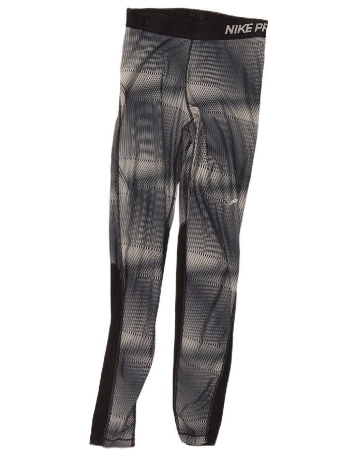 Nike Boys Graphic Leggings 10-11 Years Gray Colourblock Poliester