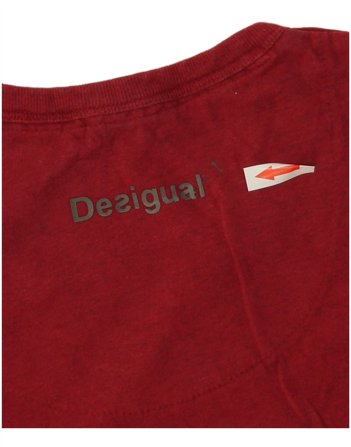 Desigual muška majica kratkih rukava s grafičkim motivima, mali crveni pamuk