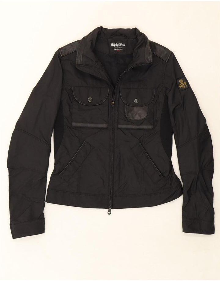 REFRIGIWEAR Womens Utility Jacket UK 18 XL Black Polyamide Vintage Refrigiwear and Second-Hand Refrigiwear from Messina Hembry 