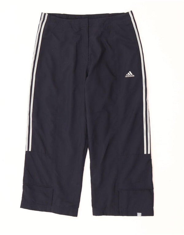 Adidas ženske široke kapri hlače UK 10 male W32 L20 tamnoplave