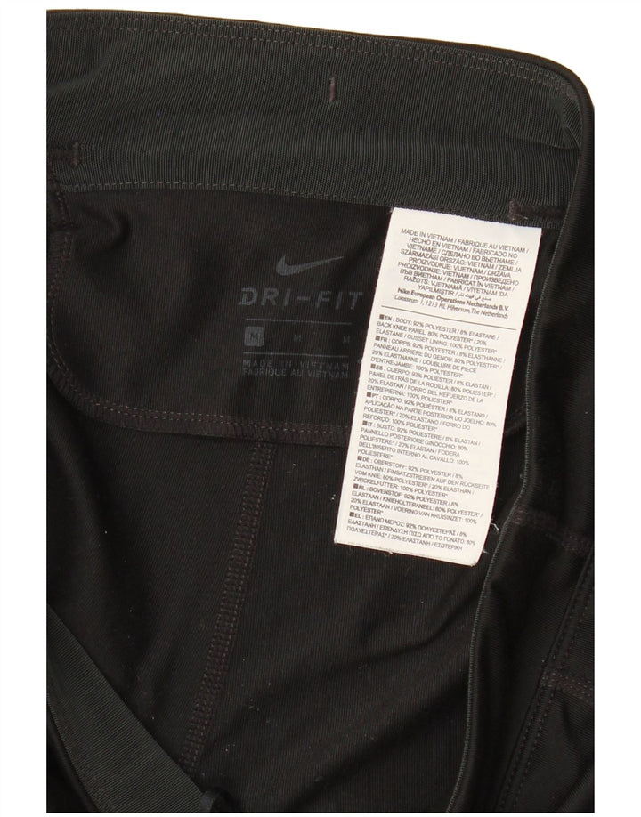 NIKE Ženske Dri Fit Leggings UK 12 Srednji crni poliester