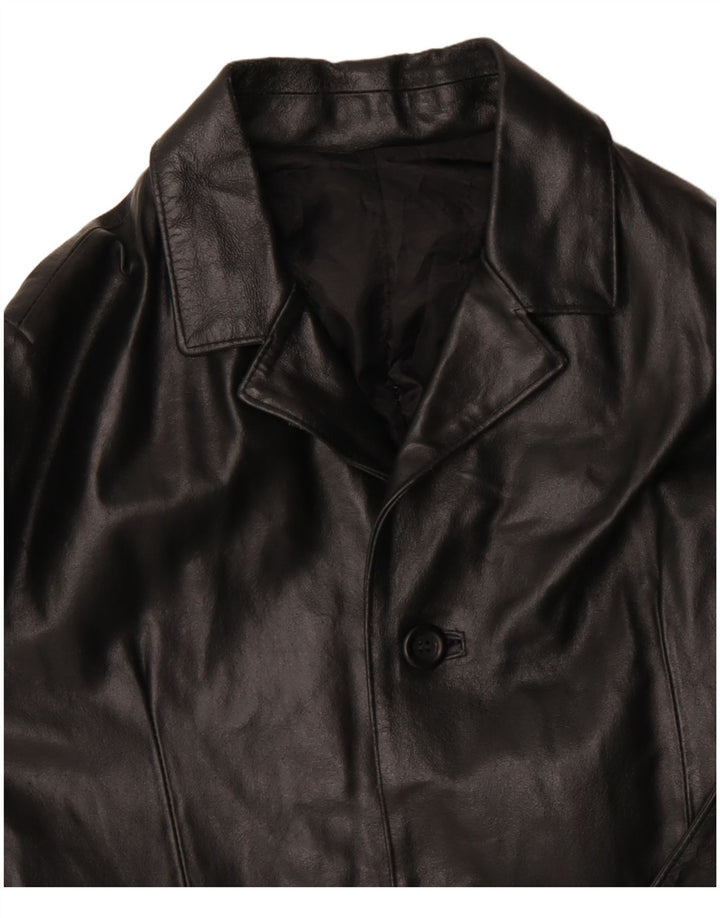 VINTAGE muški kožni kaput UK 36 Mali crni kožni