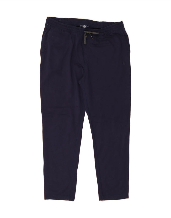 IZOD Mens Tracksuit Trousers Large Navy Blue Cotton Vintage Izod and Second-Hand Izod from Messina Hembry 