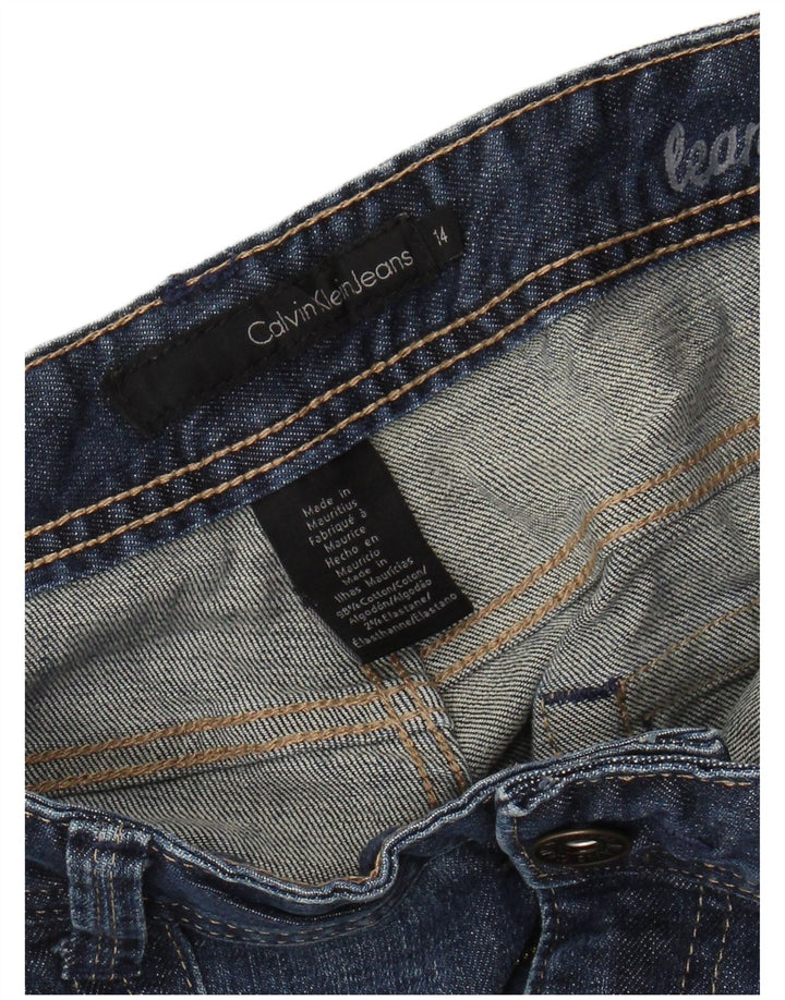 CALVIN KLEIN Ženske Bootcut traperice US 14 XL W34 L31 Plavi pamuk