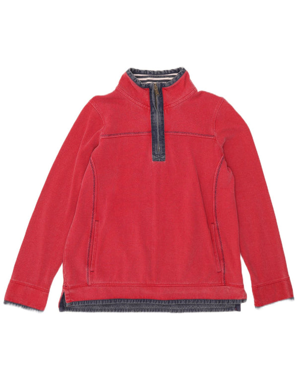 Fat Face Womens Oversized Sweatshirt Jumper UK 10 Small Red Colourblock