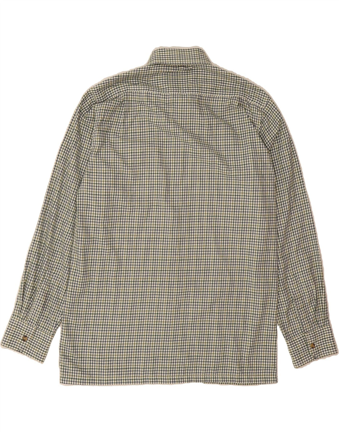 VINTAGE Mens Flannel Shirt Medium Green Check Polyester Vintage Vintage and Second-Hand Vintage from Messina Hembry 