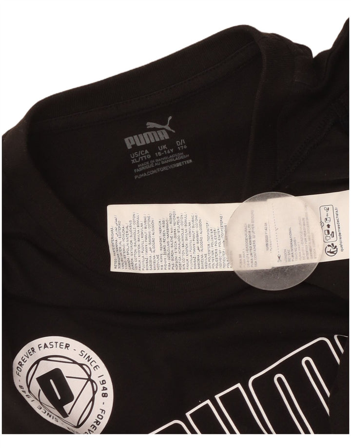 Puma Boys Graphic Vest Top 15-16 Years Crni pamuk