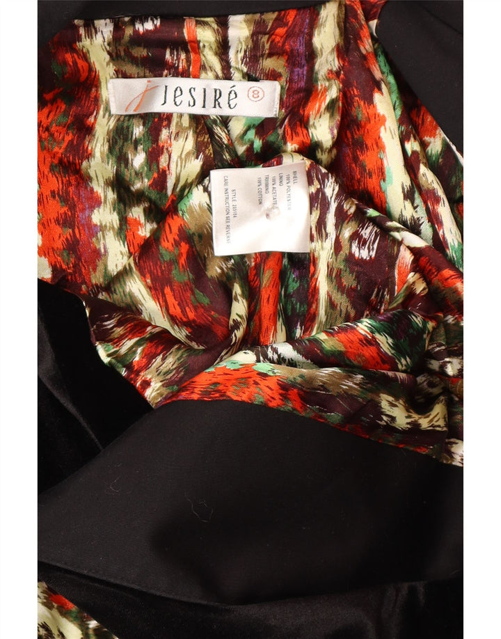 Jesire ženski sako s dvostrukim kopčanjem UK 8 mali crni poliester