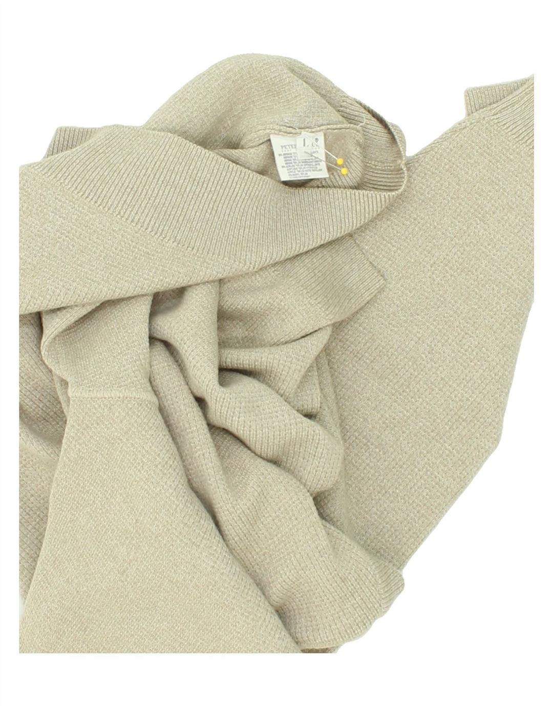 PETER & PAUL Womens V-Neck Jumper Sweater UK 16 Large Beige Wool Vintage Peter & Paul and Second-Hand Peter & Paul from Messina Hembry 