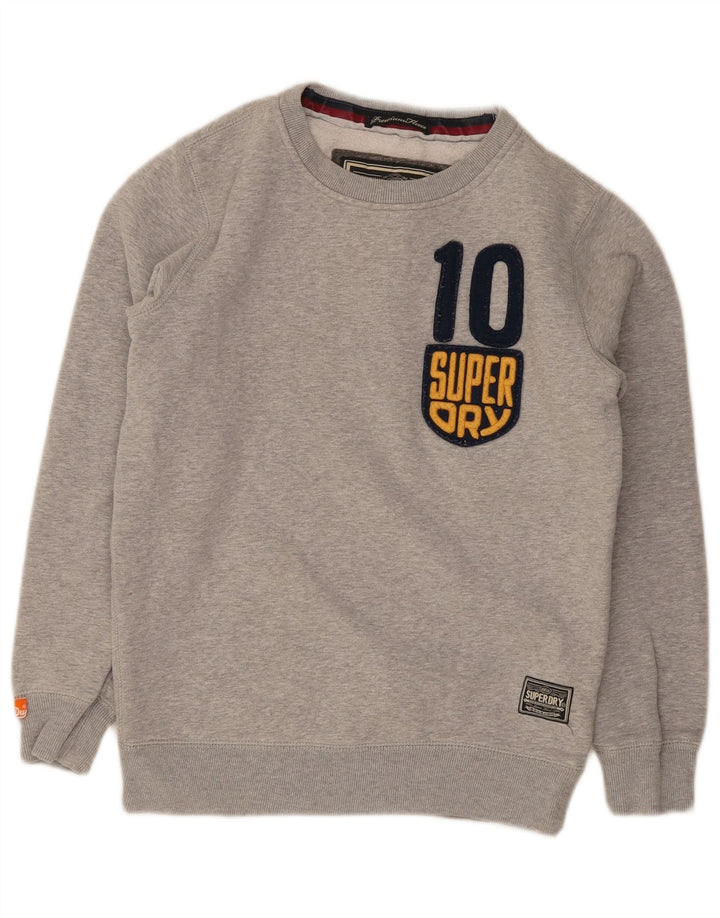 Superdry muški džemper s grafičkim motivima, mali sivi flekasti pamuk