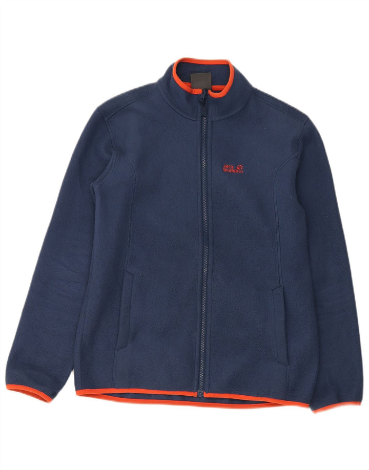 Jack Wolfskin jakna od flisa s podstavom za dječake 13-14 godina tamnoplava poliester