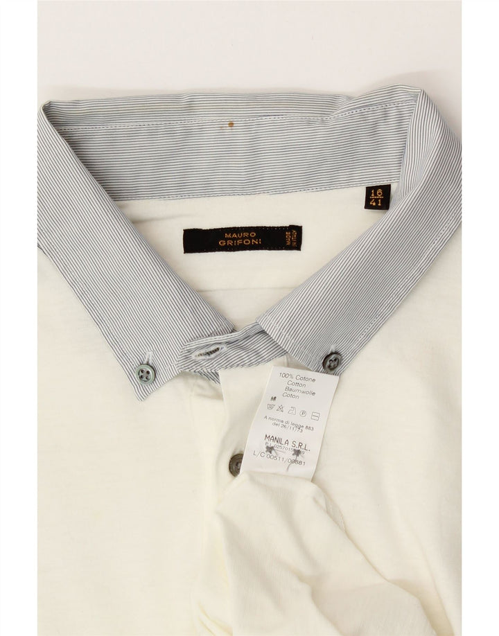 MAURO GRIFONI  Mens Pullover Shirt Size 16 41 Large White Cotton Vintage Mauro Grifoni and Second-Hand Mauro Grifoni from Messina Hembry 