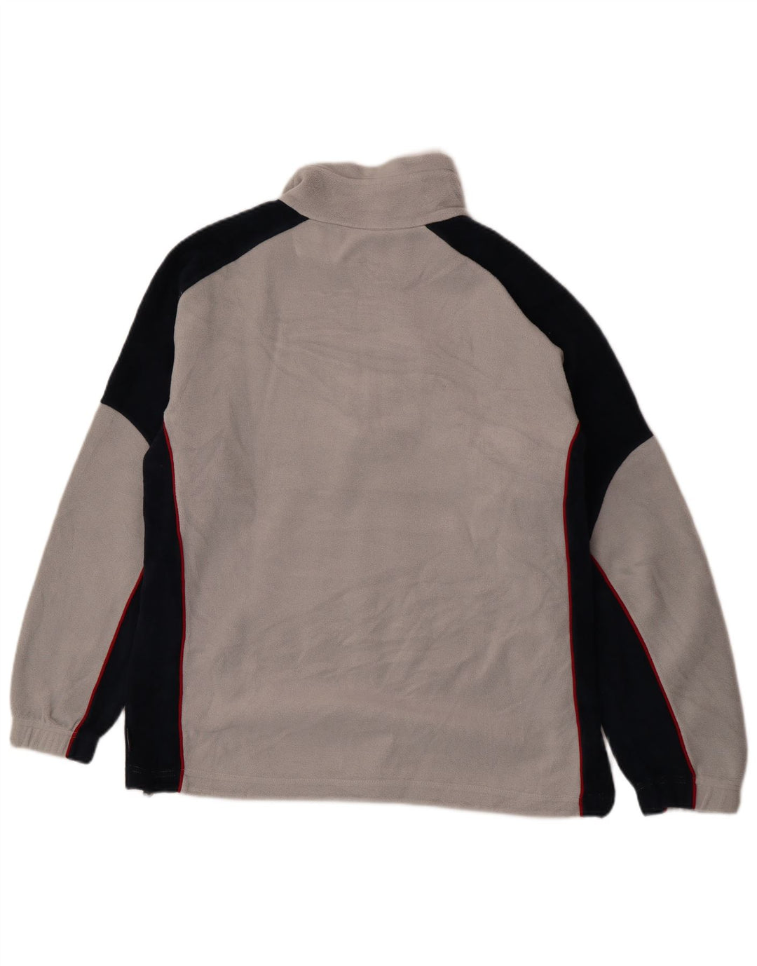 Vintage muški džemper od flisa s patentnim izrezom XL u sivoj boji od poliestera