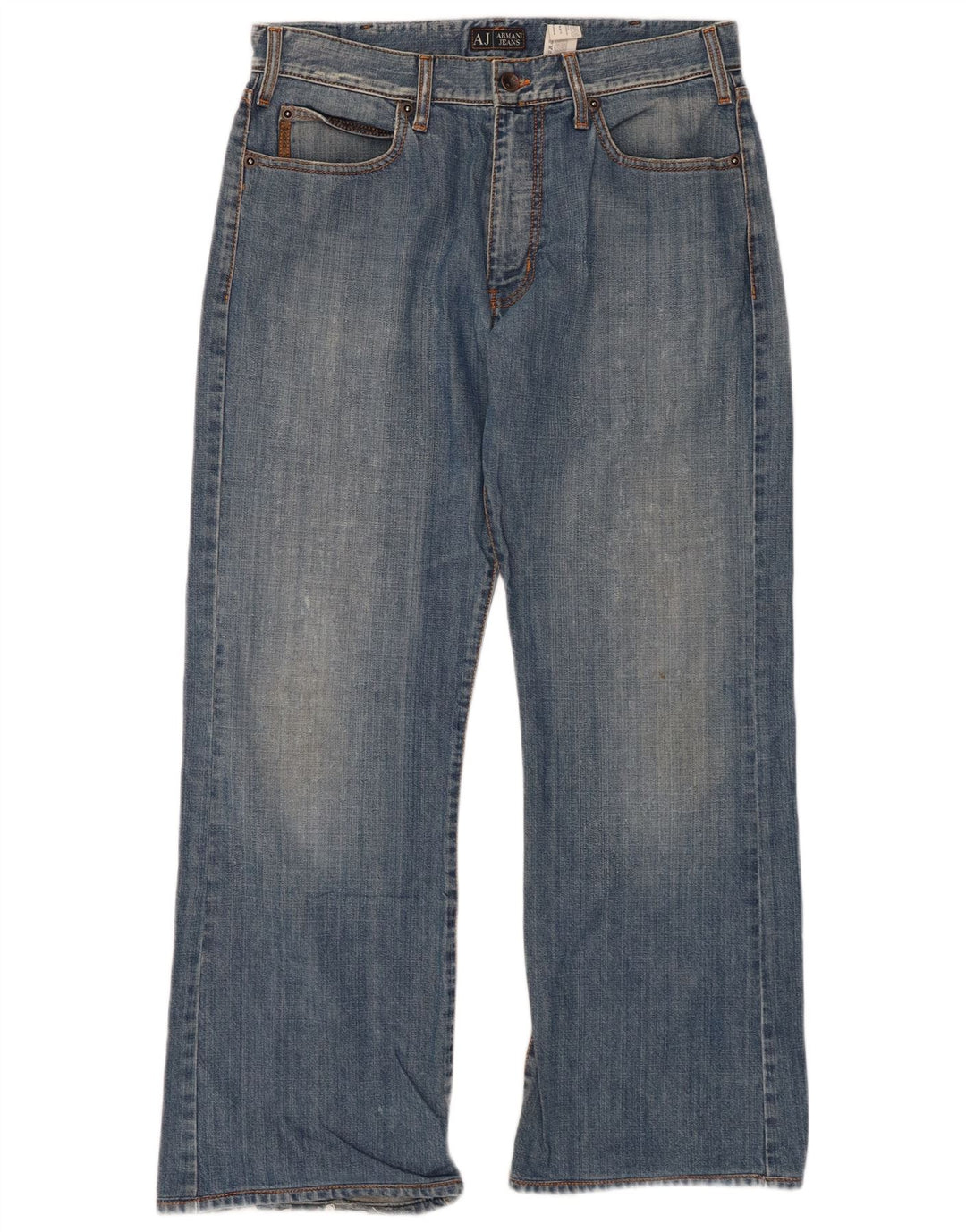 ARMANI muške traperice Graphic Straight W34 L30 plavi pamuk