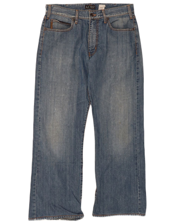 ARMANI muške traperice Graphic Straight W34 L30 plavi pamuk