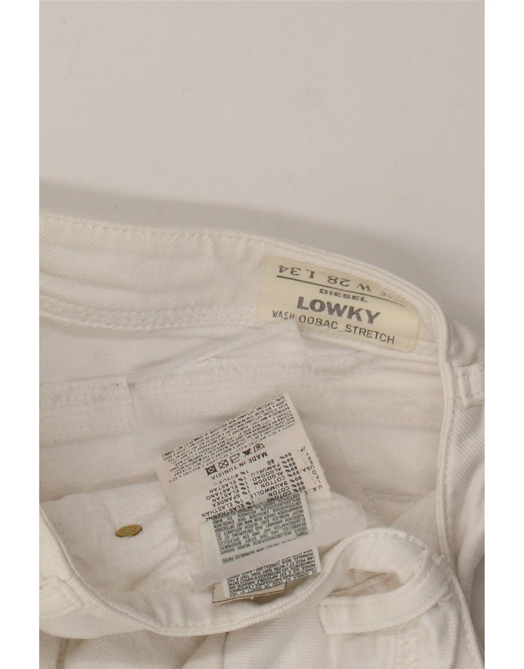 DIESEL Ženske niske uske traperice W28 L34 Bijeli pamuk