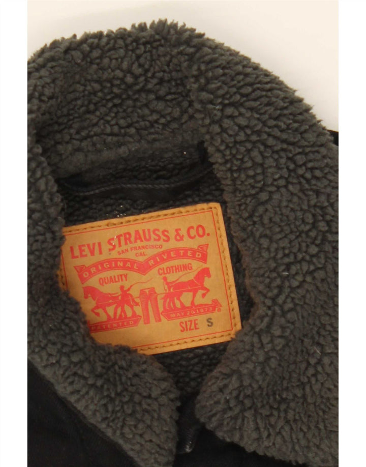 Levi's muška traper šerpa jakna UK 36 mala crna pamuk