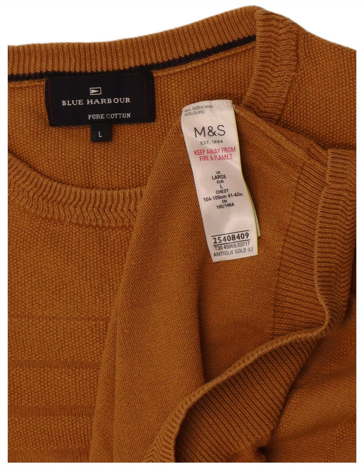 Marks & Spencer muški pulover s okruglim izrezom Blue Harbor veliki zlatni