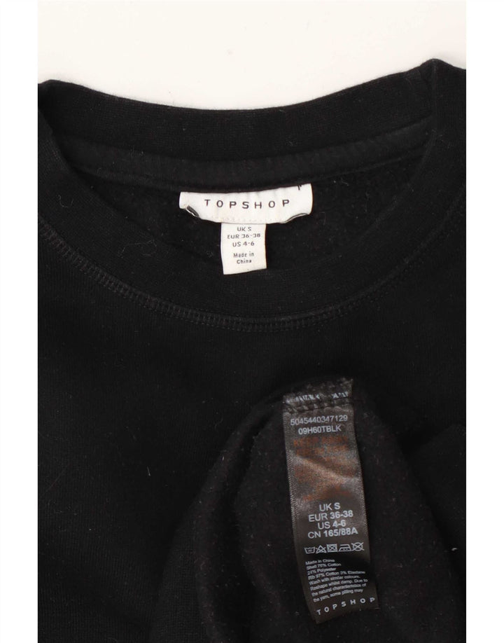 Topshop Ženska prevelika majica UK 10 Mali crni pamuk