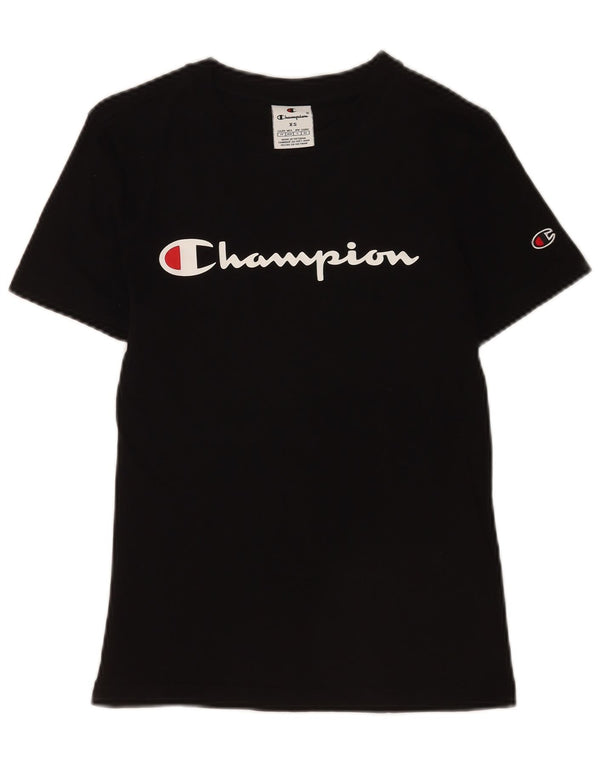 Champion ženska majica kratkih rukava s grafičkim motivima UK 6 XS crni pamuk