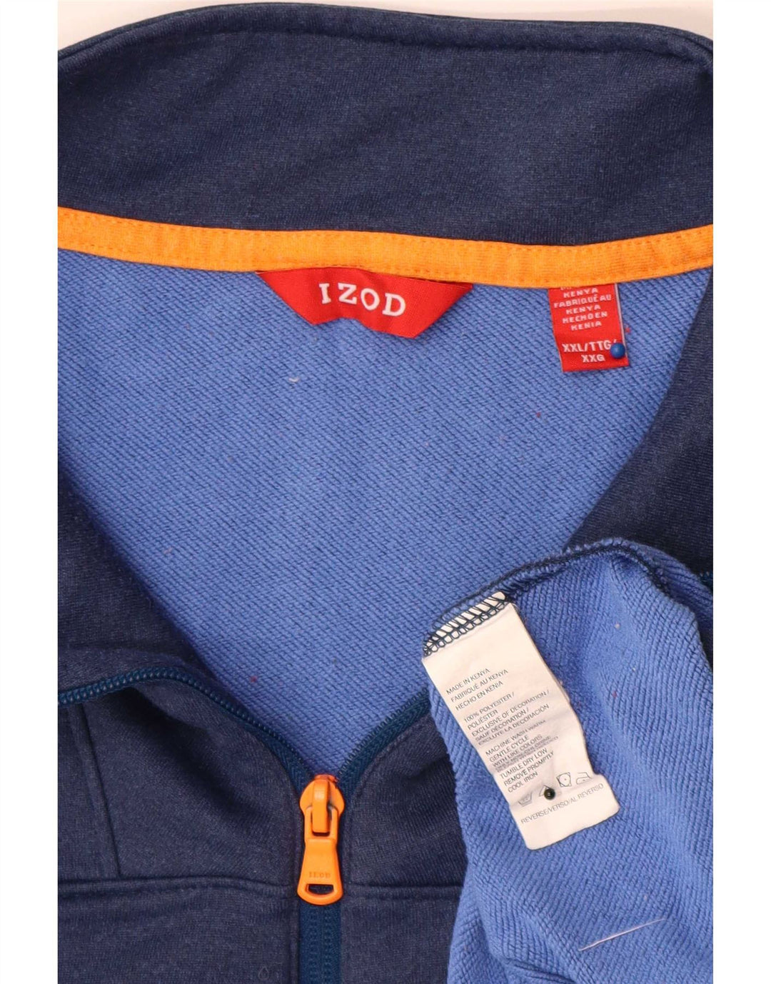 Izod muška majica s izrezom s patentnim zatvaračem 2XL tamnoplavi poliester