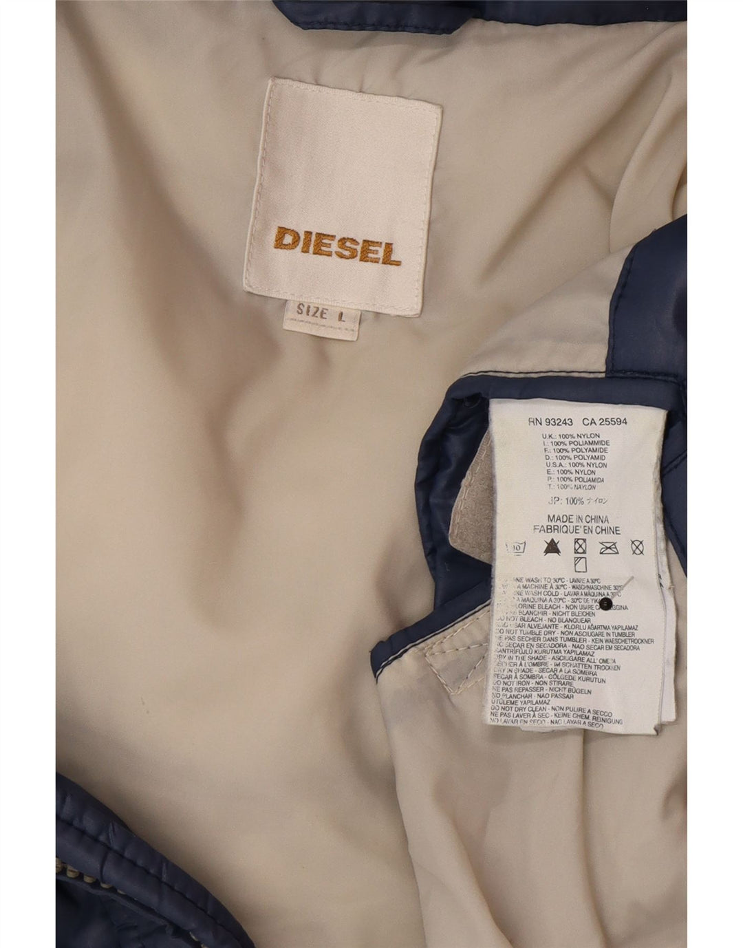 Diesel muška podstavljena jakna UK 40 Large tamnoplavi poliamid