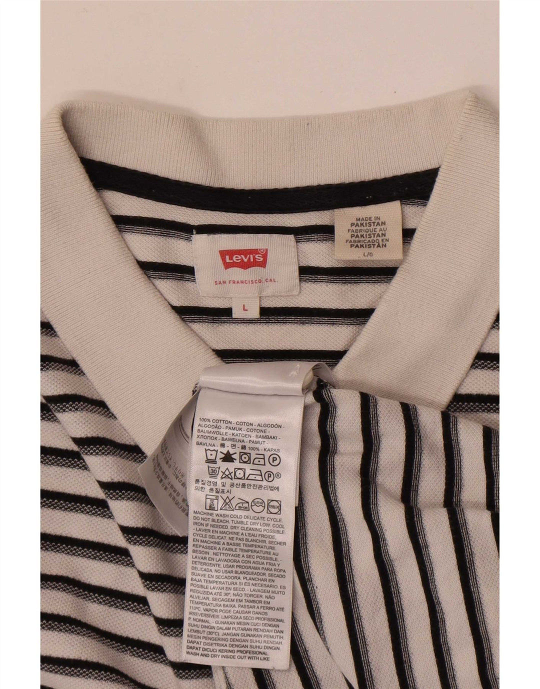 Levi's muška polo majica na velike bijele pruge, pamuk