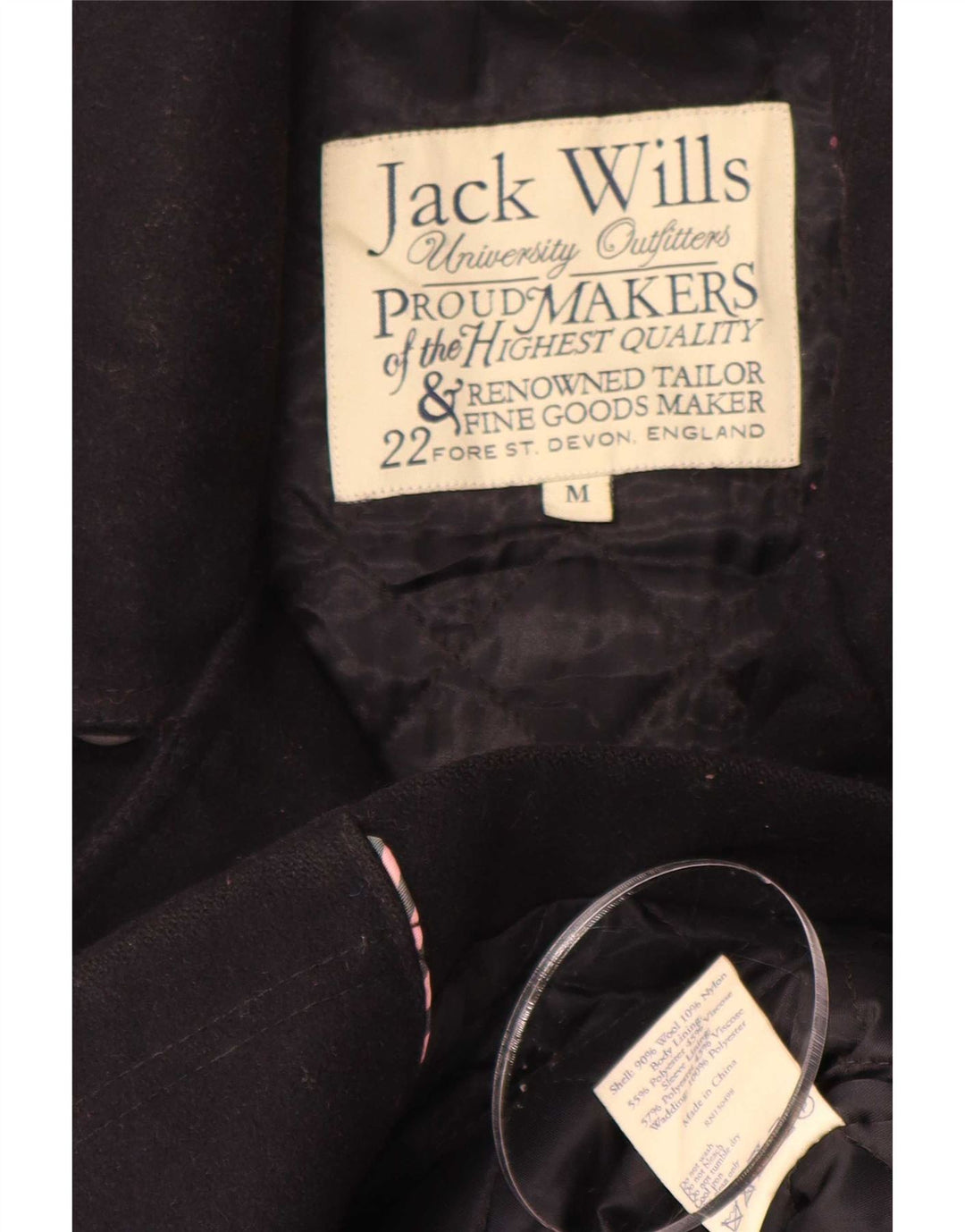 Jack Wills muški graškasti kaput UK 38 srednje tamnoplava vuna