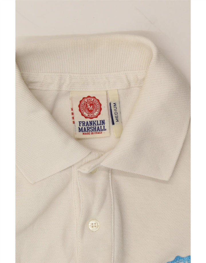 FRANKLIN MARSHALL Mens Polo Shirt Medium Off White Cotton Vintage Franklin Marshall and Second-Hand Franklin Marshall from Messina Hembry 