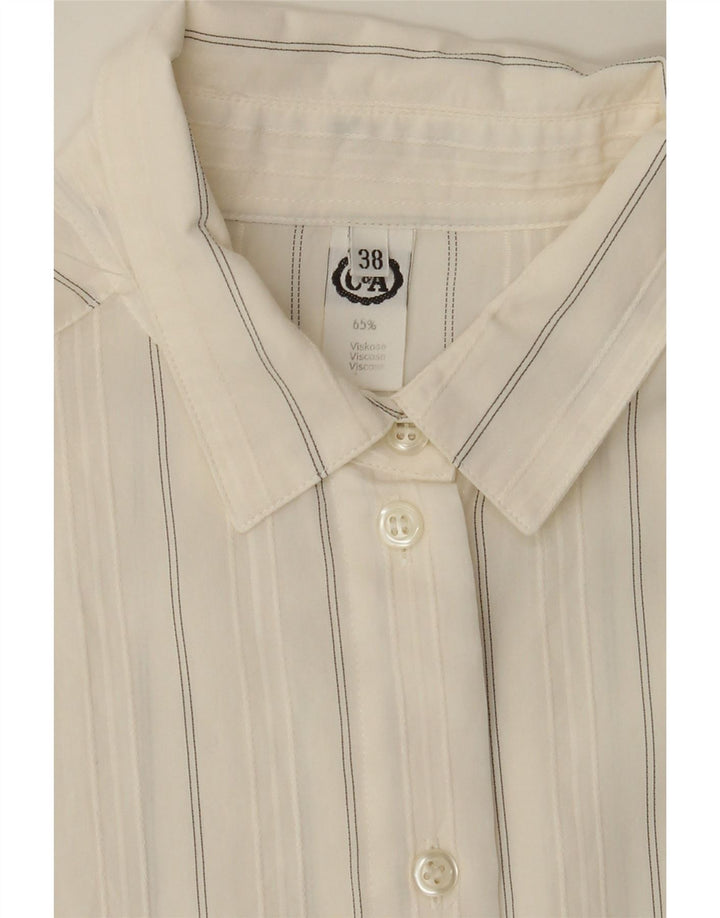 C&A Womens Shirt Blouse EU 38 Medium White Striped Viscose Vintage C&A and Second-Hand C&A from Messina Hembry 