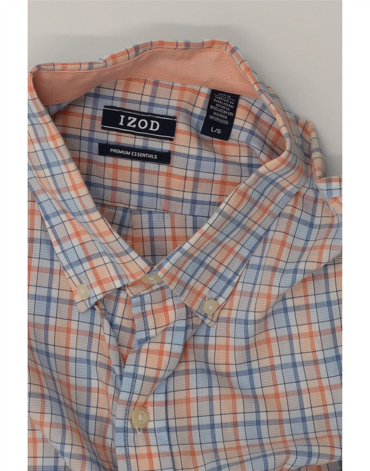 IZOD Mens Shirt Large Blue Check Cotton Vintage Izod and Second-Hand Izod from Messina Hembry 