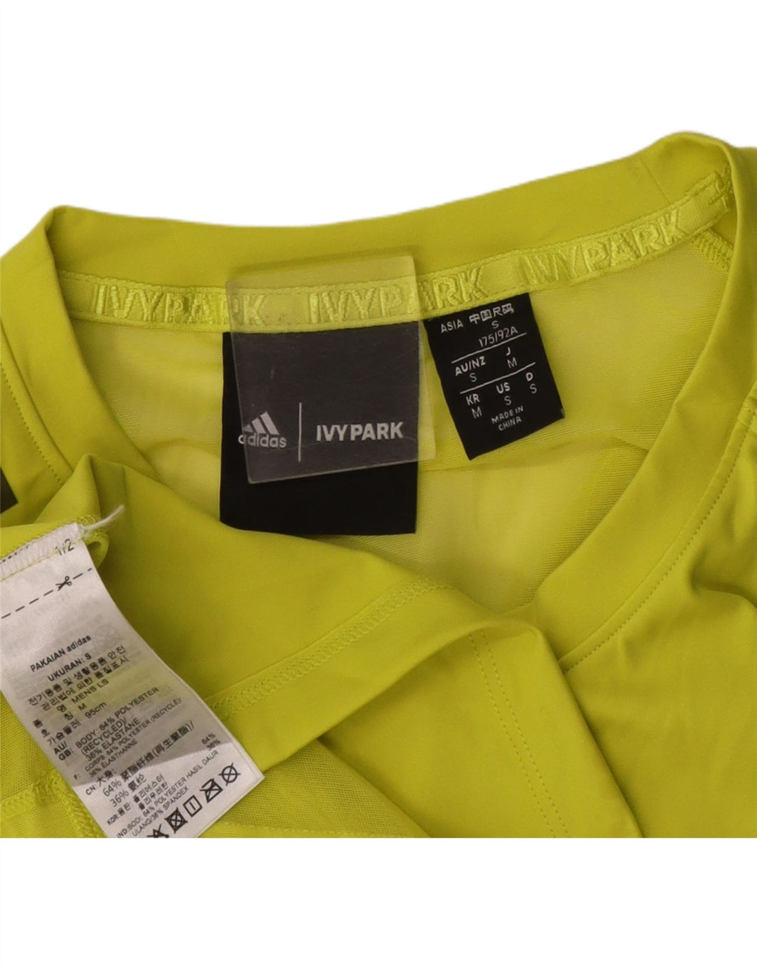 Adidas muška Ivy Park prozirna majica dugih rukava, mali žuti poliester
