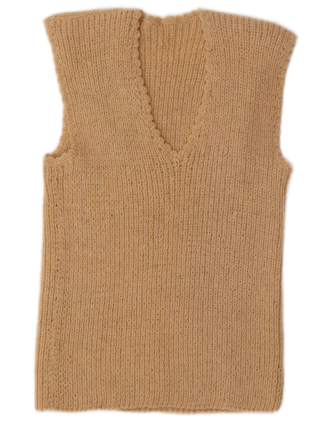 VINTAGE ženski prsluk bez rukava UK 12 Srednje bež