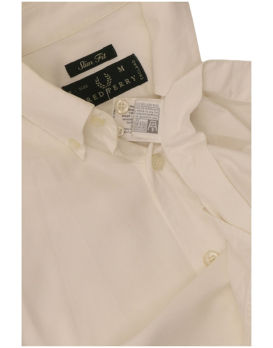 Fred Perry muška uska košulja Srednje bijeli pamuk