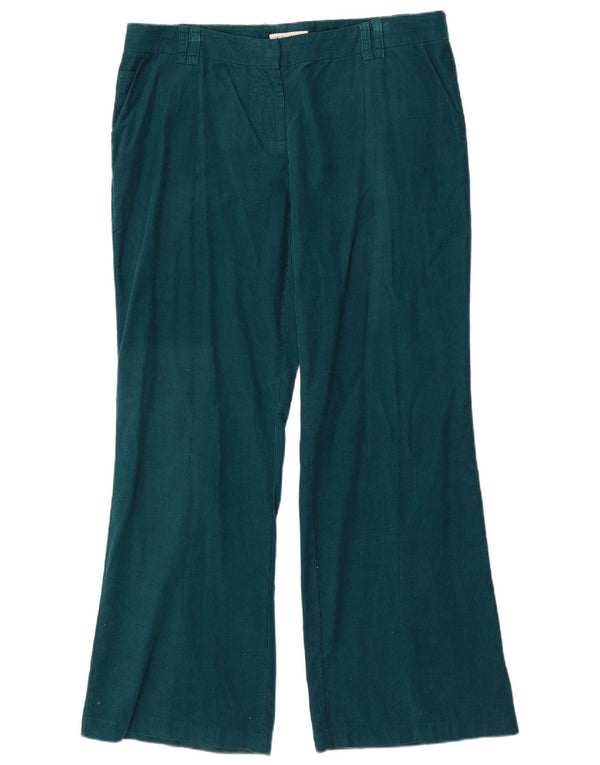 Laura Ashley Ženske hlače od samta širokih nogavica UK 18 XL W38 L31 Zelena