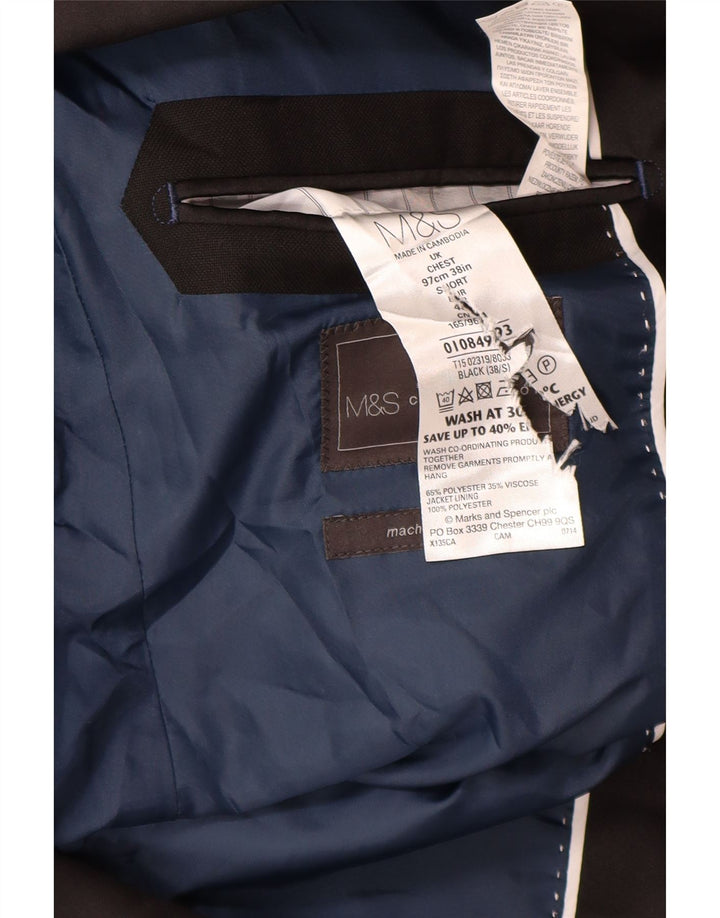 Marks & Spencer muška jakna sako s 1 gumbom UK 38 srednji crni poliester