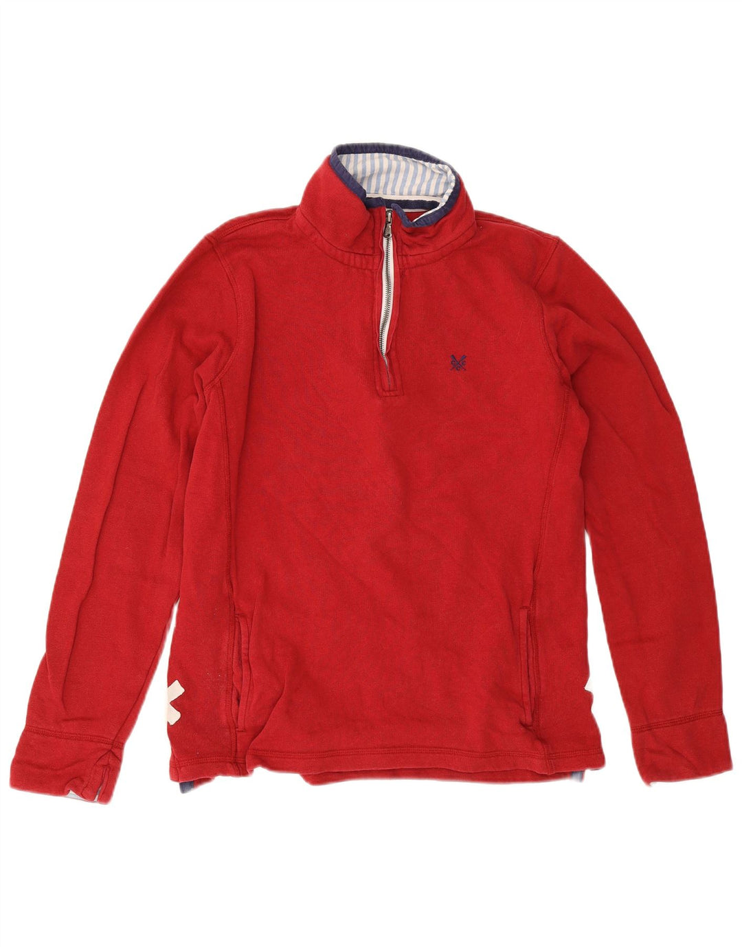 Crew Clothing Ženska majica s kratkim izrezom s patentnim zatvaračem UK 12 srednje crvena