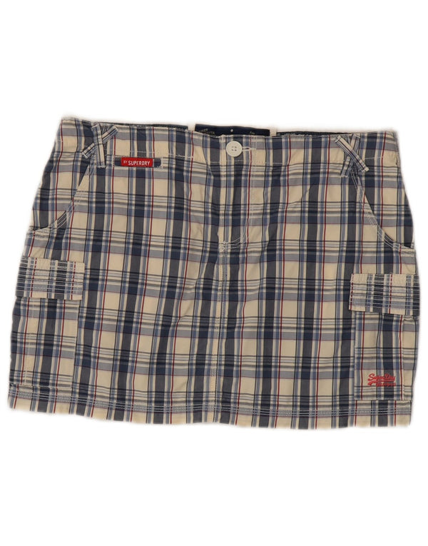 Superdry ženska kargo suknja srednje veličine W30 šareni karirani pamuk