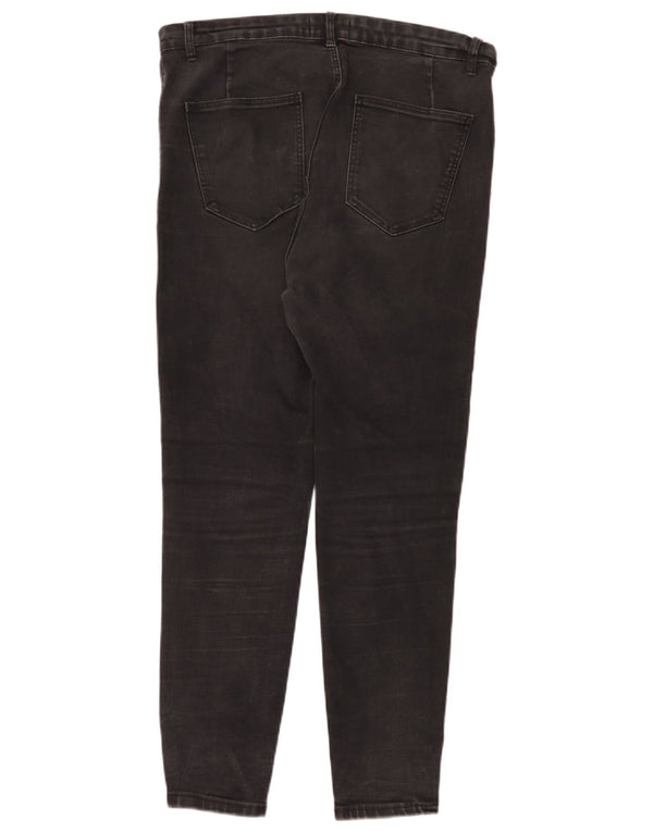 Zara ženske uske traperice EU 46 2XL W36 L28 crni pamuk